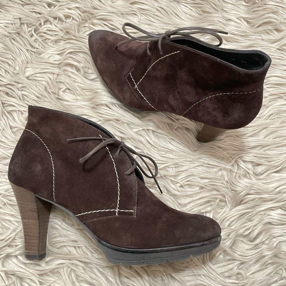 Paul green heeled leather boots size 6